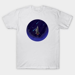 rocket in space T-Shirt